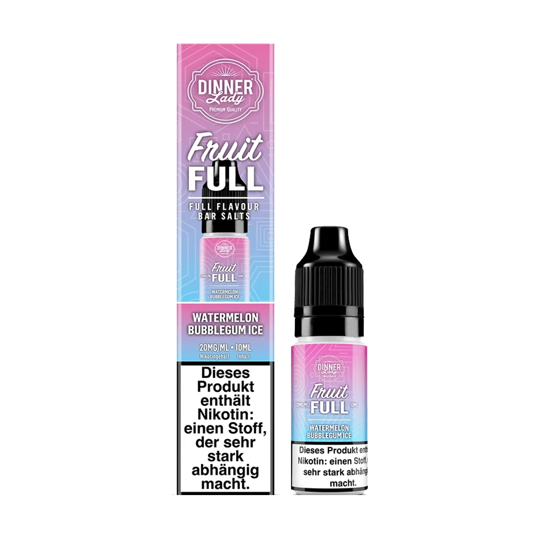 Dinner Lady FruitFull  Watermelon Bubblegum Ice - 10ml 20mg